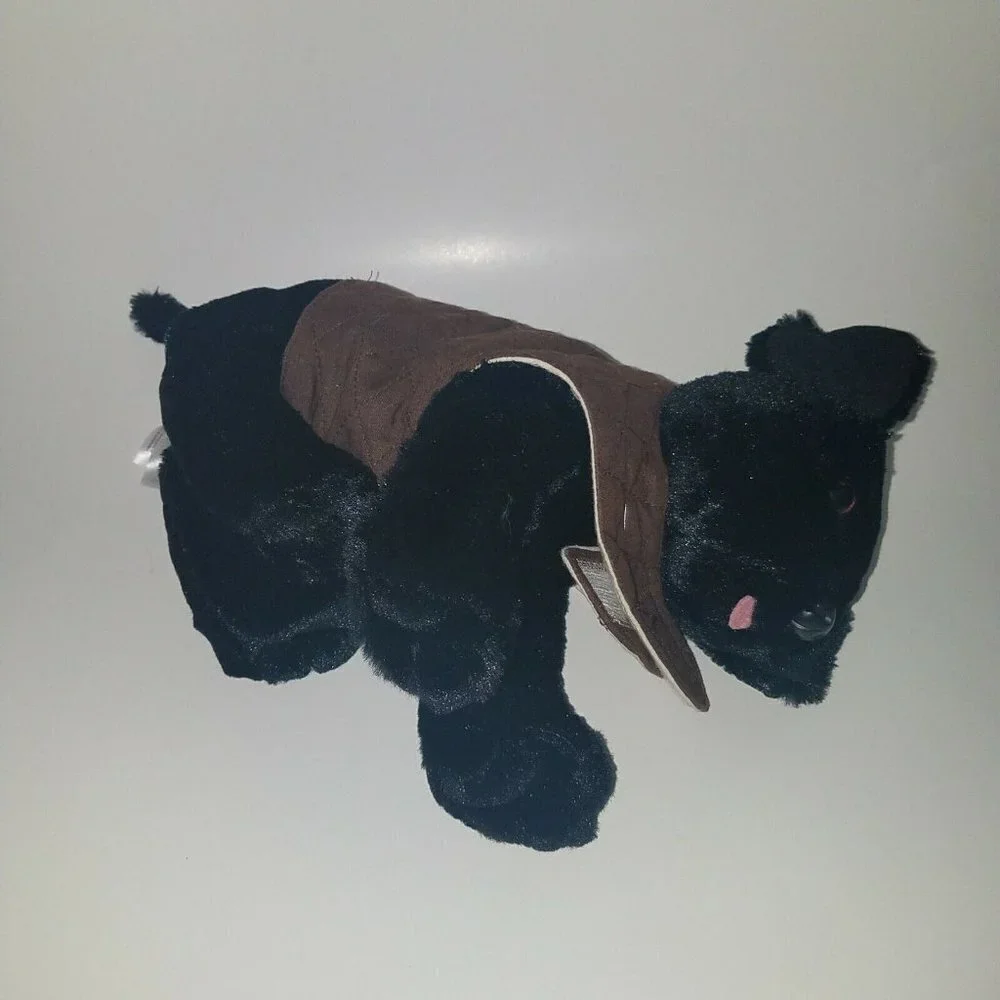 Melissa & Doug Black Lab Puppy Dog Plush Labrador Retriever Brown Vest Service